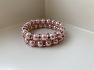 Knotband 2 rijen breed pink