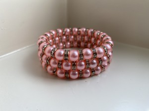Knotband 3 rijen breed Pink